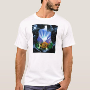Pyramiden-Spraymalerei mit Bäumen akustisch T-Shirt