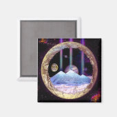Pyramiden und Planet-Erde-Kunstwerk Magnet (Vorderseite/Rückseite)