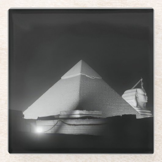 Pyramiden und Sphinx Glasuntersetzer (Vorderseite)