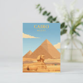 Pyramiden und Sphinx Kairo Ägypten Vintage Reise Postkarte (Stehend Vorderseite)