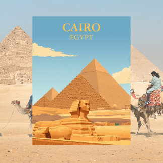 Pyramiden und Sphinx Kairo Ägypten Vintage Reise Postkarte