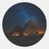 Pyramiden unter Sternen | Ägyptischer Night Sky Runder Aufkleber (Vorderseite)