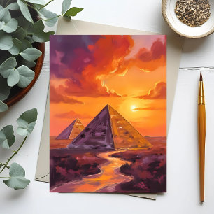 Pyramiden von Ägypten Sonnenuntergang Reise Postkarte