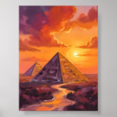 Pyramiden von Ägypten Sunset Travel Art Poster (Vorne)
