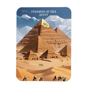 Pyramiden von Gizeh, Ägypten Reise Kunst Vintage M Magnet