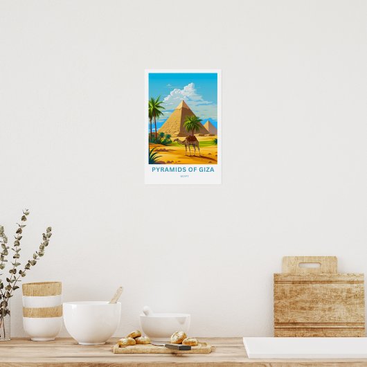 Pyramiden von Gizeh Ägypten Reisen Print Poster (Küche)