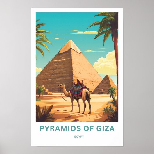 Pyramiden von Gizeh Ägypten Reisen Print Poster (Vorne)