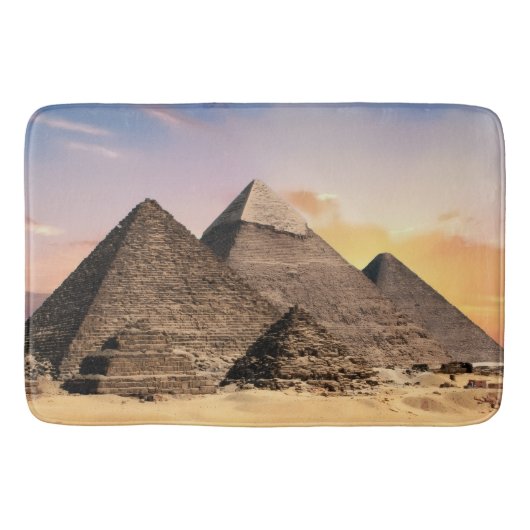 Pyramiden von Gizeh Altes Ägypten Wüstenlandschaft Badematte (Vorderseite)