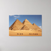 Pyramiden von Gizeh und Kamelen Leinwand Kunst (Vorderseite)