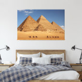 Pyramiden von Gizeh und Kamelen Leinwand Kunst (Insitu (Schlafzimmer))