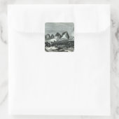 Pyramiden von Meroe, am Nil Quadratischer Aufkleber (Tasche)