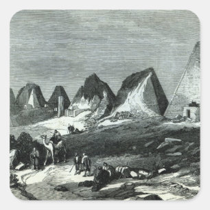 Pyramiden von Meroe, am Nil Quadratischer Aufkleber