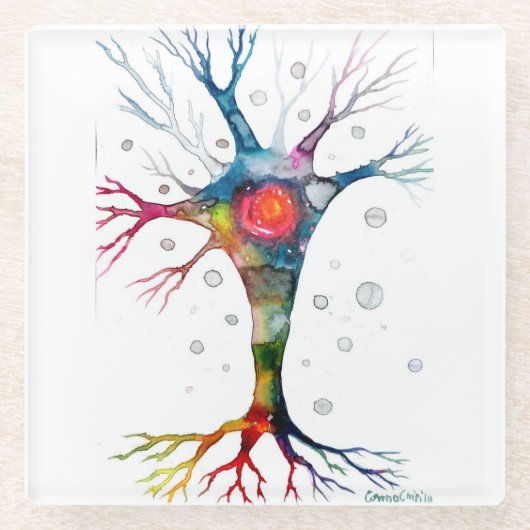 Pyramidenneuron im Neocortex Glasuntersetzer (Vorderseite)