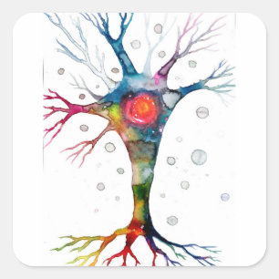 Pyramidenneuron im Neocortex Quadratischer Aufkleber
