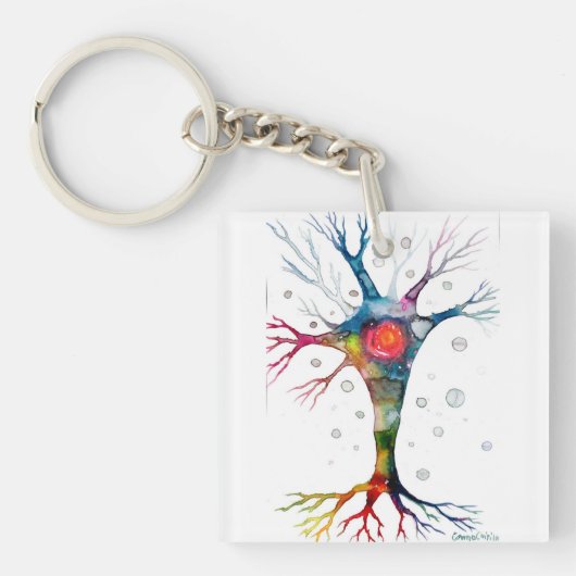 Pyramidenneuron im Neocortex Schlüsselanhänger (Vorderseite)