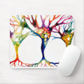 Pyramidenneuronen-Trio mit Wasserfarben gemalt Mousepad (Mit Mouse)