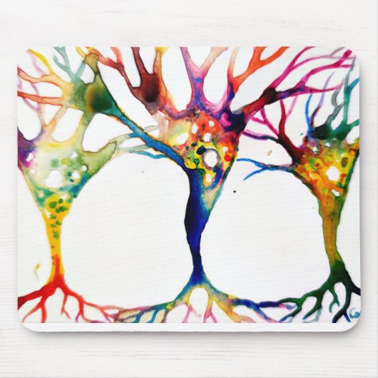 Pyramidenneuronen-Trio mit Wasserfarben gemalt Mousepad (Vorne)