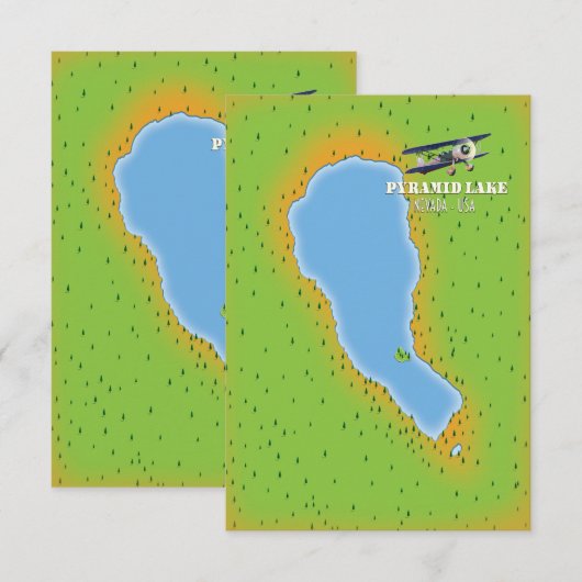 Pyramidensee Nevada USA Karte (Vorne/Hinten)