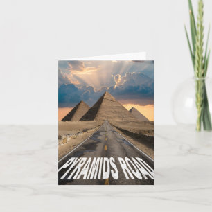Pyramidenstraße Ägypten Wüstenlandmarke Kunst Feiertagskarte
