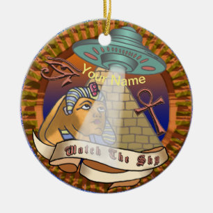 Pyramids Alien Spaceship Keramik Ornament