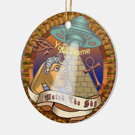 Pyramids Alien Spaceship Keramik Ornament (Links)