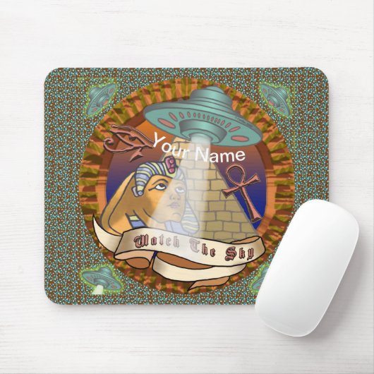 Pyramids Alien Spaceship Mousepad (Mit Mouse)