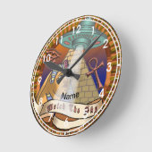 Pyramids Alien Spaceship Runde Wanduhr (Winkel)