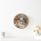 Pyramids Alien Spaceship Runde Wanduhr (Zuhause)