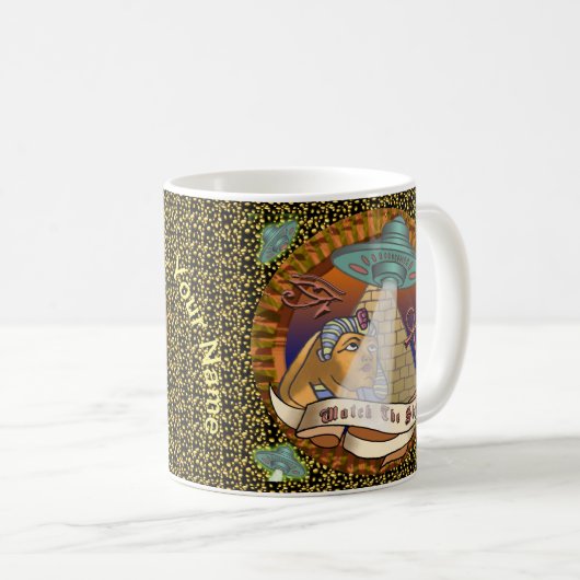 Pyramids Alien Spaceship-Tasse Kaffeetasse (VorderseiteRechts)