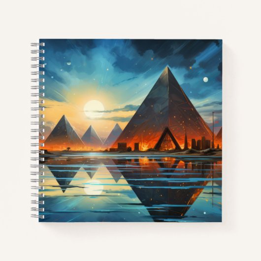 Pyramids Mystic Concept Abstrakte Farbenpracht Notizblock (Vorderseite)