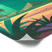 Pyramids of Giza Egypt vintage poster (Ecke)