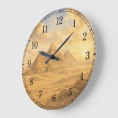Pyramids Wall Clock — Ancient Landscape Design Große Wanduhr (Winkel)