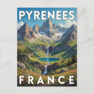 Pyrenäen Frankreich Alpen-Tal Landschaft Postkarte
