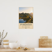 Pyrenäen Frankreich – Illustrierte Landschaft am S Poster (Küche)
