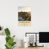 Pyrenäen Frankreich – Illustrierte Landschaft am S Poster (Heimbüro)