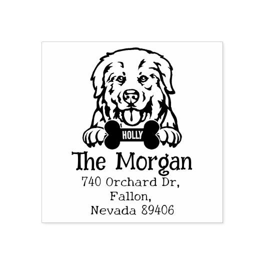 Pyrenäen Hund, Rücksendeadresse, Gummistempel (Prägung)