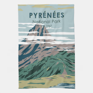 Pyrenäen Nationalpark Frankreich Vintage  Geschirrtuch