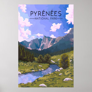 Pyrenäen-Nationalpark-Reiseposter Poster