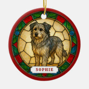Pyrenäen-Schäferhund Keramik-Kreis-Ornament Keramik Ornament