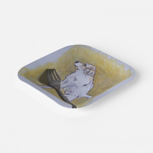 Pyrenäen Square Round Party Teller (Gewinkelt)