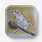 Pyrenäen Square Round Party Teller (Vorderseite)