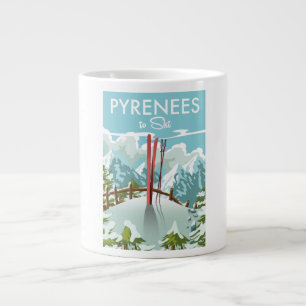 Pyrenäen zum Skifahren drucken. Jumbo-Tasse