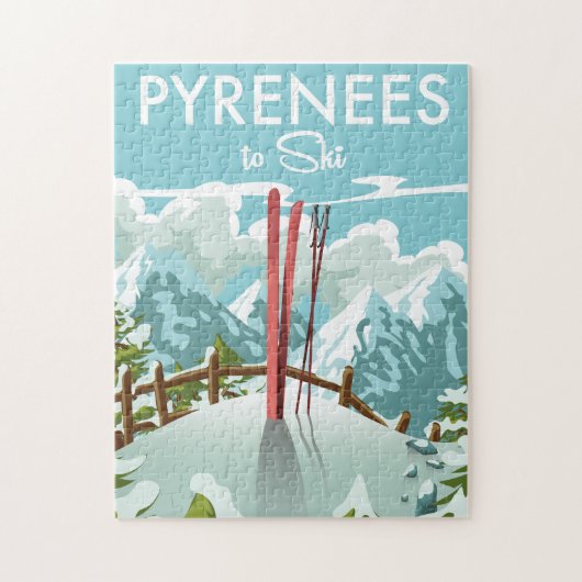 Pyrenäen zum Skifahren drucken. Puzzle (Vertikal)