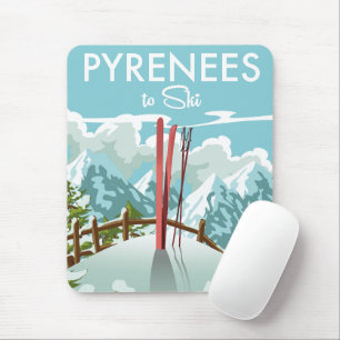 Pyrenäen zum Skifahren Reisekunst. Mousepad