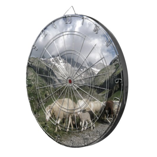 Pyrenäenlandschaft Dartscheibe (Vorderseite rechts)