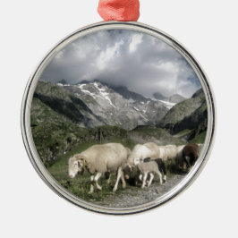 Pyrenäenlandschaft Silbernes Ornament