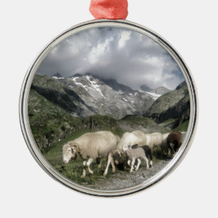 Pyrenäenlandschaft Silbernes Ornament