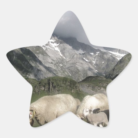Pyrenäenlandschaft Stern-Aufkleber (Vorderseite)