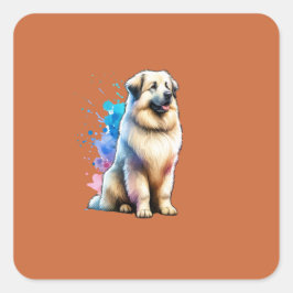 Pyrenean Shepherd Dog Quadratischer Aufkleber