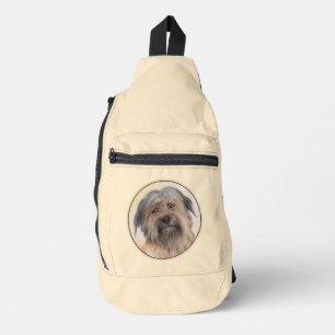 Pyrenean Shepherd Malerei Long-Haird Fawn Dog Art Crossbody Bag